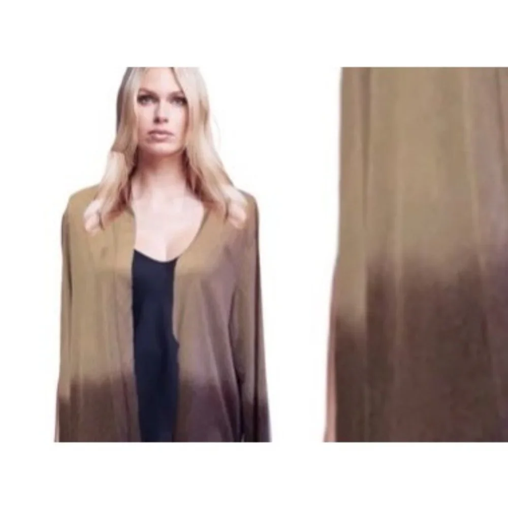 Cardigan duster jacket ombré brown tan tie dye
